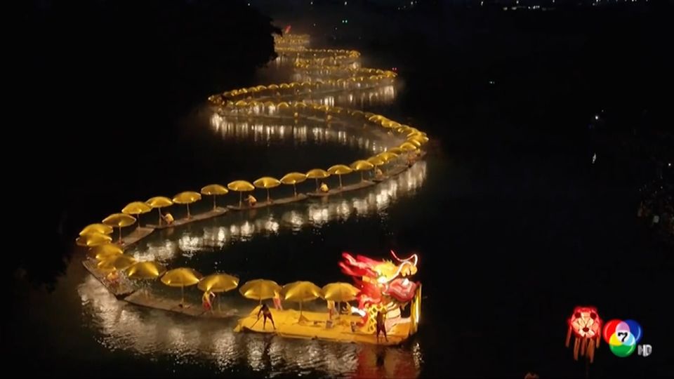 จีนจัดแสดงเรือมังกรยาว 700 เมตรกระตุ้นการท่องเที่ยว