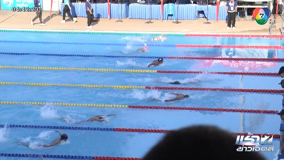 เงือกสาวจากนนทบุรี คว้าเหรียญทองว่ายน้ำผีเสื้อ 50 เมตร กีฬาเยาวชนแห่งชาติ ครั้งที่ 38