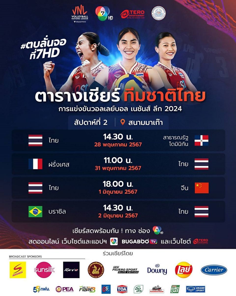 “ปอ-อรรณพ” พร้อมผู้บรรยาย “วรุตม์-นันทกานต์”  ชวนเชียร์ลูกยางสาวไทยสู้ ลุยสนาม 2 “วอลเลย์บอล เนชันส์ ลีก 2024”