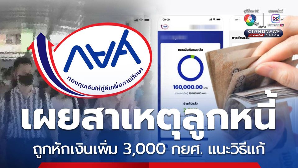เผยสาเหตุลูกหนี้ถูกหักเงินเพิ่ม3,000 ไม่รู้ตัว พร้อมวิธีแก้