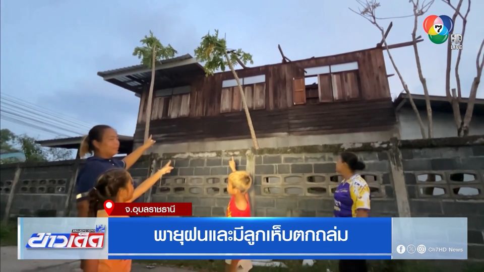 พายุฝนและมีลูกเห็บตกถล่ม