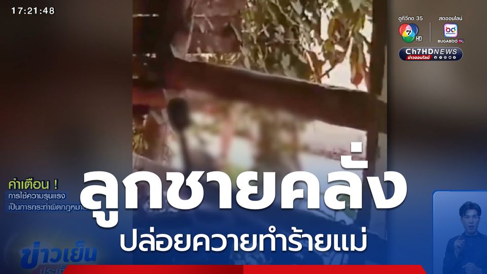 ลูกชายคลั่ง ปล่อยควายทำร้ายแม่