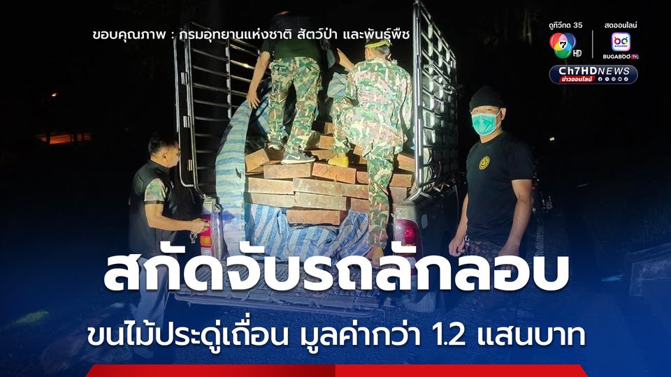อุทยานฯ ออบหลวง​ ร่วมมืออุทยานฯ แม่โถ สกัดจับรถลักลอบขนไม้ประดู่เถื่อน มูลค่ากว่า 1.2 แสนบาท