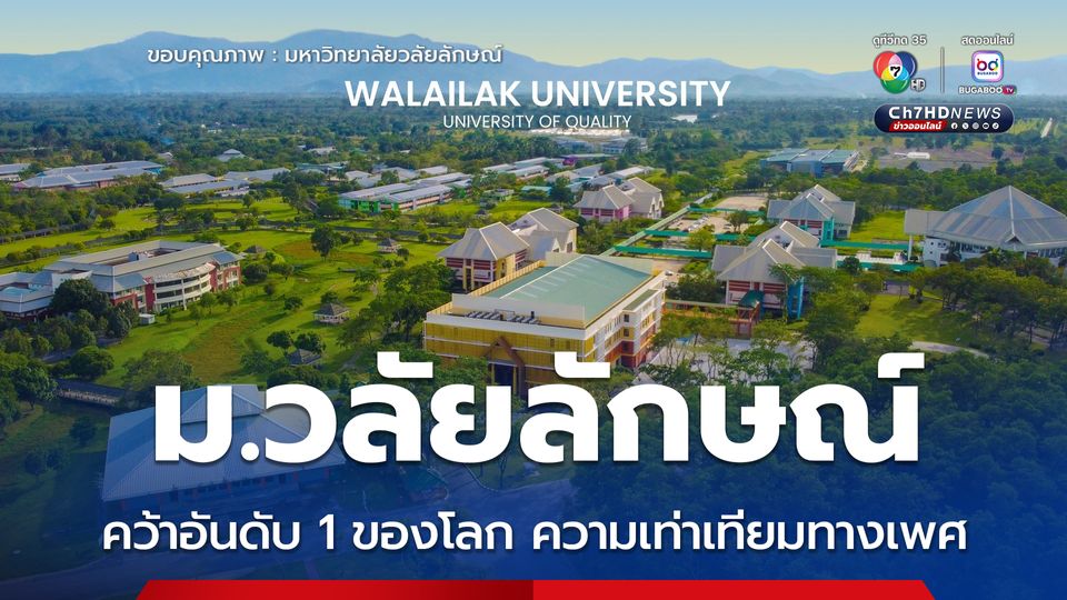 “ม.วลัยลักษณ์” คว้าอันดับ 1 ของโลก บรรลุความเท่าเทียมทางเพศ เสริมอำนาจให้แก่สตรีและเด็กหญิง