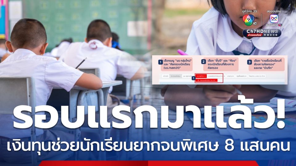 มาแล้ว! เปิดรับทุนช่วยเงินอุดหนุนนักเรียนยากจนพิเศษ 8 แสนคน