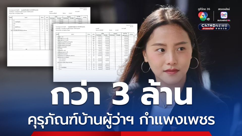 ไอซ์ รักชนก เปิดงบคุรุภัณฑ์บ้านพักผู้ว่าฯกำแพงเพชร กว่า 3 ล้าน