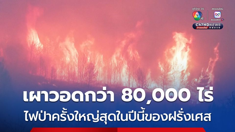 ไฟป่าครั้งใหญ่ที่สุดในปีนี้ของฝรั่งเศส เผาผลาญพื้นที่แล้วกว่า 80,000 ไร่