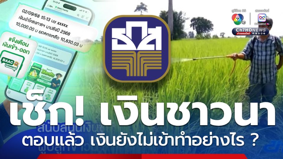 วิธีเช็กเงินชาวนาไร่ละ1,000 แนะโหลดแอปฯ รับแจ้งเตือนเงินเข้า