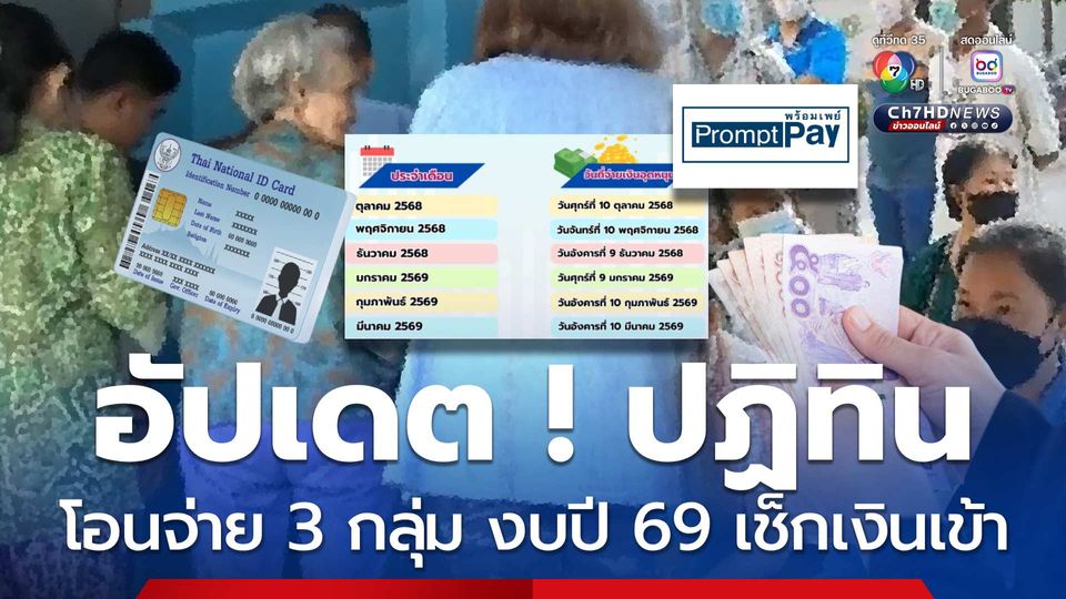 อัปเดต! ปฏิทินโอนเงิน 3 กลุ่มเปราะบาง งบปี 69 เช็กเงินเข้า