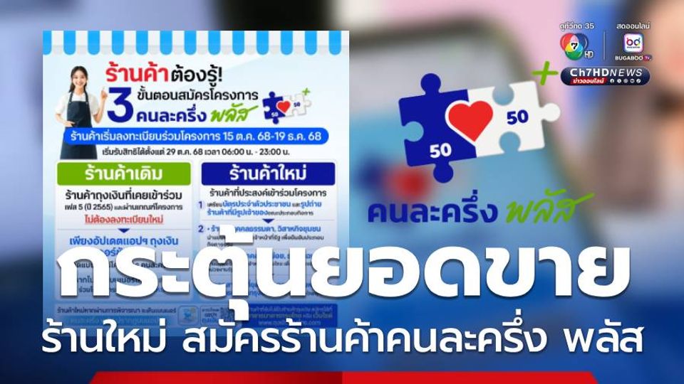 3 ขั้นตอน ร้านใหม่ สมัครร้านค้าคนละครึ่ง พลัส กระตุ้นยอดขาย