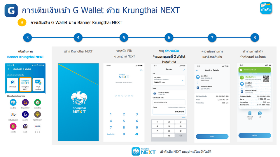 เติมเงินเข้า G Wallet คนละครึ่งพลัส 