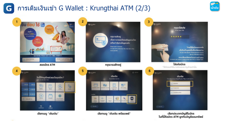 เติมเงินเข้า G Wallet คนละครึ่งพลัส 