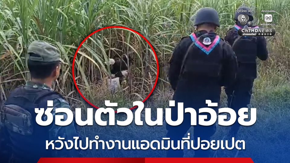 ซ่อนตัวในป่าอ้อย หวังไปทำงานแอดมินที่ปอยเปต