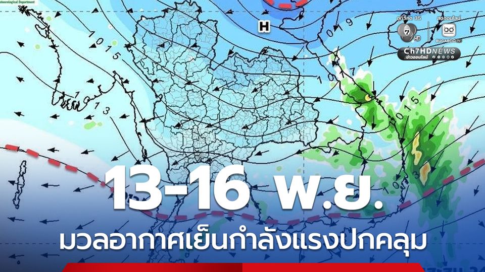 พยากรณ์ฝนสะสมล่วงหน้า 7–16 พ.ย. 68