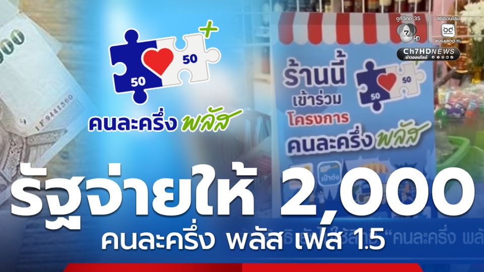 อนุมัติ! ชงคนละครึ่ง พลัส เฟส 1.5 รัฐเติมเงินให้สูงสุด 2,000