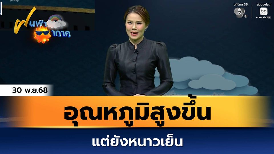 ฝนฟ้าอากาศ 30 พ.ย.68 | อุณหภูมิสูงขึ้น แต่ยังหนาวเย็น
