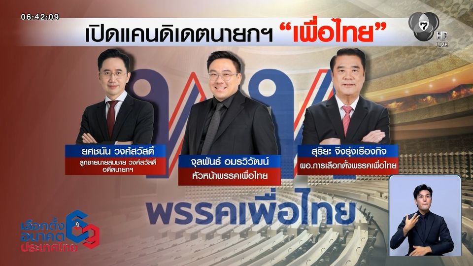 เปิดตัว 3 แคนดิเดตนายกฯ เพื่อไทย - ธรรมนัส แคนดิเดตนายกฯ กล้าธรรม