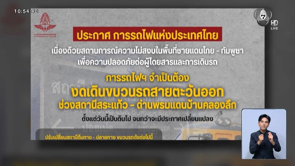 ปิดสถานีรถไฟอรัญประเทศ เพื่อความปลอดภัย