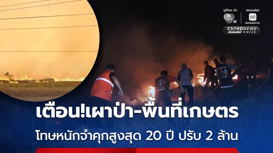 เผาป่า โทษหนักทั้งปรับและจำคุก สูงสุด 20 ปี