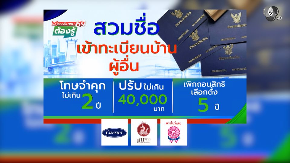 สวมชื่อเข้าทะเบียนบ้านผู้อื่น : เลือกตั้ง กทม.69 ต้องรู้