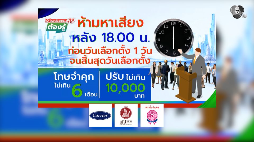 ห้ามหาเสียงหลัง 18.00 น. ก่อนวันเลือกตั้ง 1 วัน จนสิ้นสุดวันเลือกตั้ง : เลือกตั้ง กทม.69 ต้องรู้
