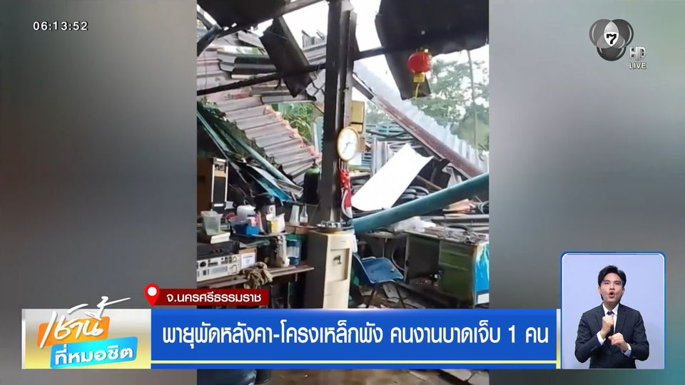 ฝนฟ้าอากาศเช้านี้ 23 มิ.ย.69 | พายุพัดหลังคา-โครงเหล็กพัง คนงานบาดเจ็บ 1 คน