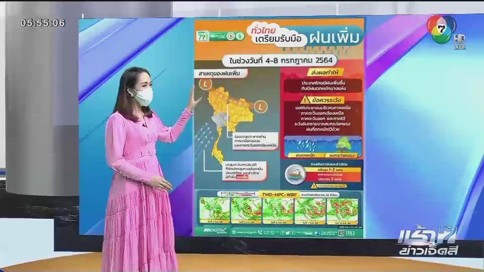 พยากรณ์อากาศวันนี้ 5 กรกฎาคม 2564