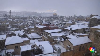 หิมะตกในเมืองเก่าของเยรูซาเล็ม