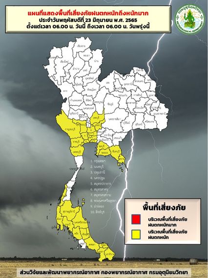 ทั่วไทยฝนตก 60% ของพื้นที่ กรมอุตุฯ เตือนระวังฝนตกหนัก-ลมกระโชกแรง