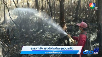 ระดมกำลัง เร่งดับไฟป่าพรุควนเคร็ง จ.นครศรีธรรมราช