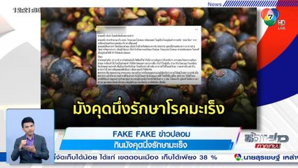 ข่าว Fake Fake : ข่าวปลอม กินมังคุดนึ่งรักษามะเร็ง