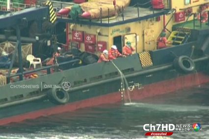 ภาพเก่าเล่าเรื่อง : 27 กรกฎาคม 2556 น้ำมันรั่วลงทะเล จากท่อรับ พีทีทีจีซี มาบตาพุด จ.ระยอง