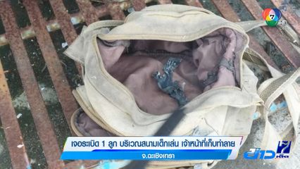 เจอระเบิด 1 ลูก บริเวณสนามเด็กเล่น เจ้าหน้าที่เก็บทำลาย จ.ฉะเชิงเทรา