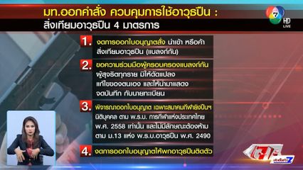 มท. ออกมาตรการเข้มดูแลการใช้อาวุธปืน - สิ่งเทียมปืน
