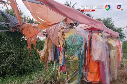 หมดที่พึ่งคอหวยแห่แก้บนจนไฟไหม้ศาลอายุเกือบ 100 ปี