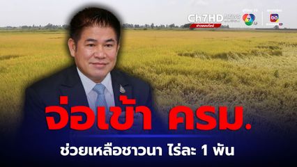 ช่วยเหลือชาวนาไร่ละ 1 พัน ไม่เกิน 2 หมื่นบาท จ่อเข้า ครม.