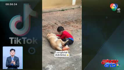 ภาพเป็นข่าว : หนูน้อยกับเจ้าตูบ ไม่มีใครยอมใคร