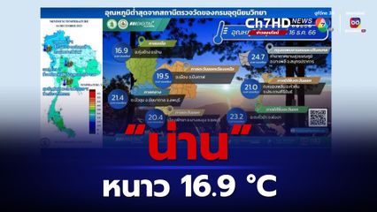 ภาคเหนือ ที่ ทุ่งช้าง น่าน 16.9 องศาเซลเซียส