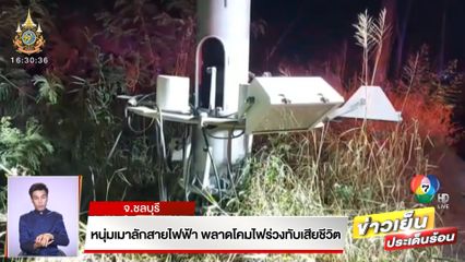 หนุ่มเมาลักสายไฟฟ้า พลาดโคมไฟร่วงทับเสียชีวิต จ.ชลบุรี