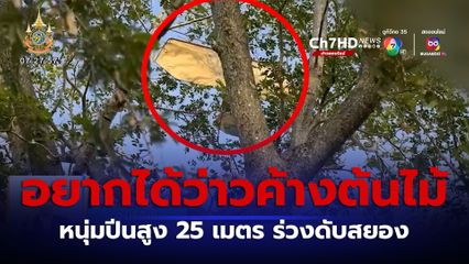 อยากได้ว่าวค้างต้นไม้ หนุ่มปีนสูง 25 เมตร ร่วงดับสยอง