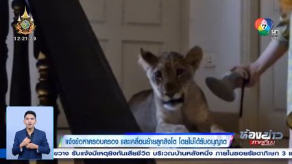 แจ้งข้อหาครอบครอง และเคลื่อนย้ายลูกสิงโต โดยไม่ได้รับอนุญาต