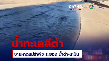 เกิดปรากฎการณ์น้ำทะเลชายหาดแม่รำพึง จังหวัดระยอง เป็นสีดำ และส่งกลิ่นเหม็น