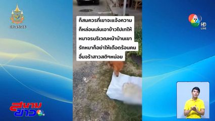 ทัวร์ลง ! หญิงใจบุญให้ข้าวสุนัข หน้าบ้านคนอื่น