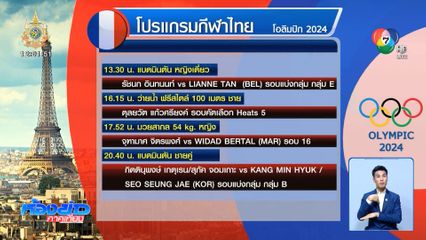โอลิมปิก 2024 : โปรแกรมกีฬาไทย โอลิมปิก 2024