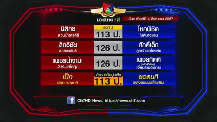 มวยเด็ด วิกหมอชิต : โปรแกรมวันอาทิตย์ที่ 4 สิงหาคม 2567