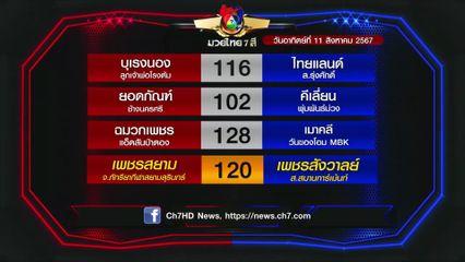 มวยเด็ด วิกหมอชิต : โปรแกรมวันอาทิตย์ที่ 11 สิงหาคม 2567