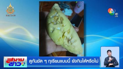 ดูกันชัด ๆ ทุเรียนแบบนี้ ยังกินได้หรือไม่