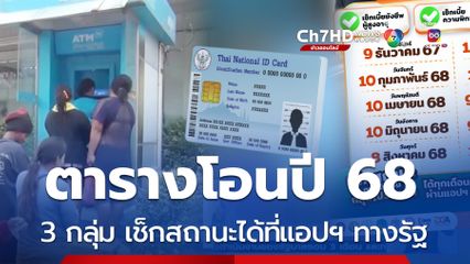 ตารางโอนเงิน 3 กลุ่มเปราะบางปี68 เช็กได้กี่บาท แอปฯ ทางรัฐ