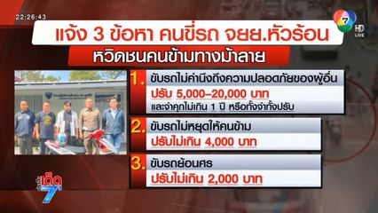 โดน 3 ข้อหา คนขี่รถ จยย.ฝ่าทางม้าลาย