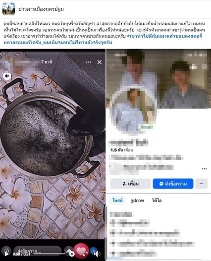 รักแมวแบบไหน? โพสต์คลิปให้กินน้ำท่อม ดมควันบุหรี่-กัญชา